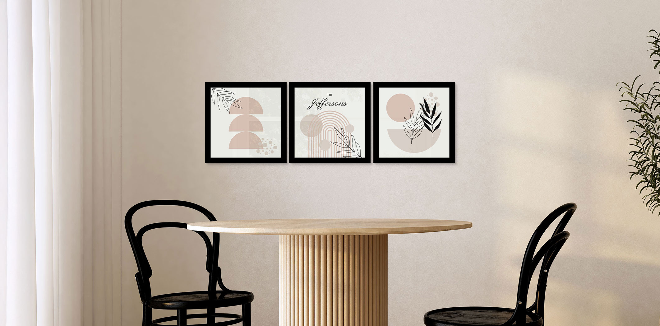 Set of 3 - Themed 12x12 Black Frames