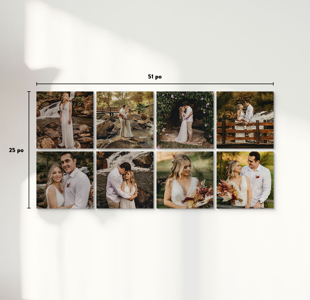 Photos sur toile économiques de 12 x 12 po  - Ensemble de 8