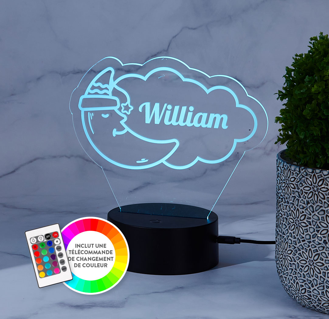 Panneau à DEL personnalisé noir - Lune