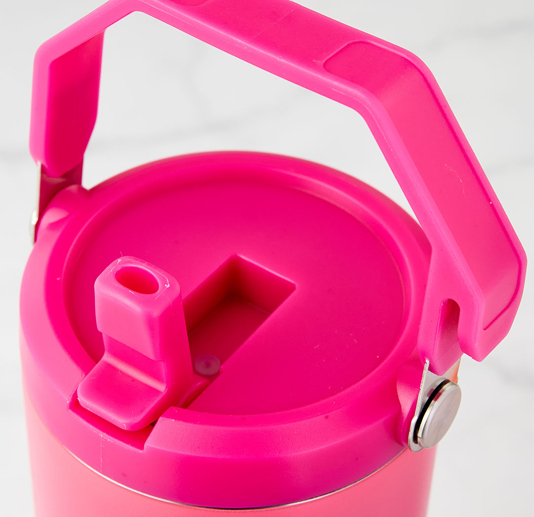 Gobelet de voyage personnalisé rose néon de 40 oz