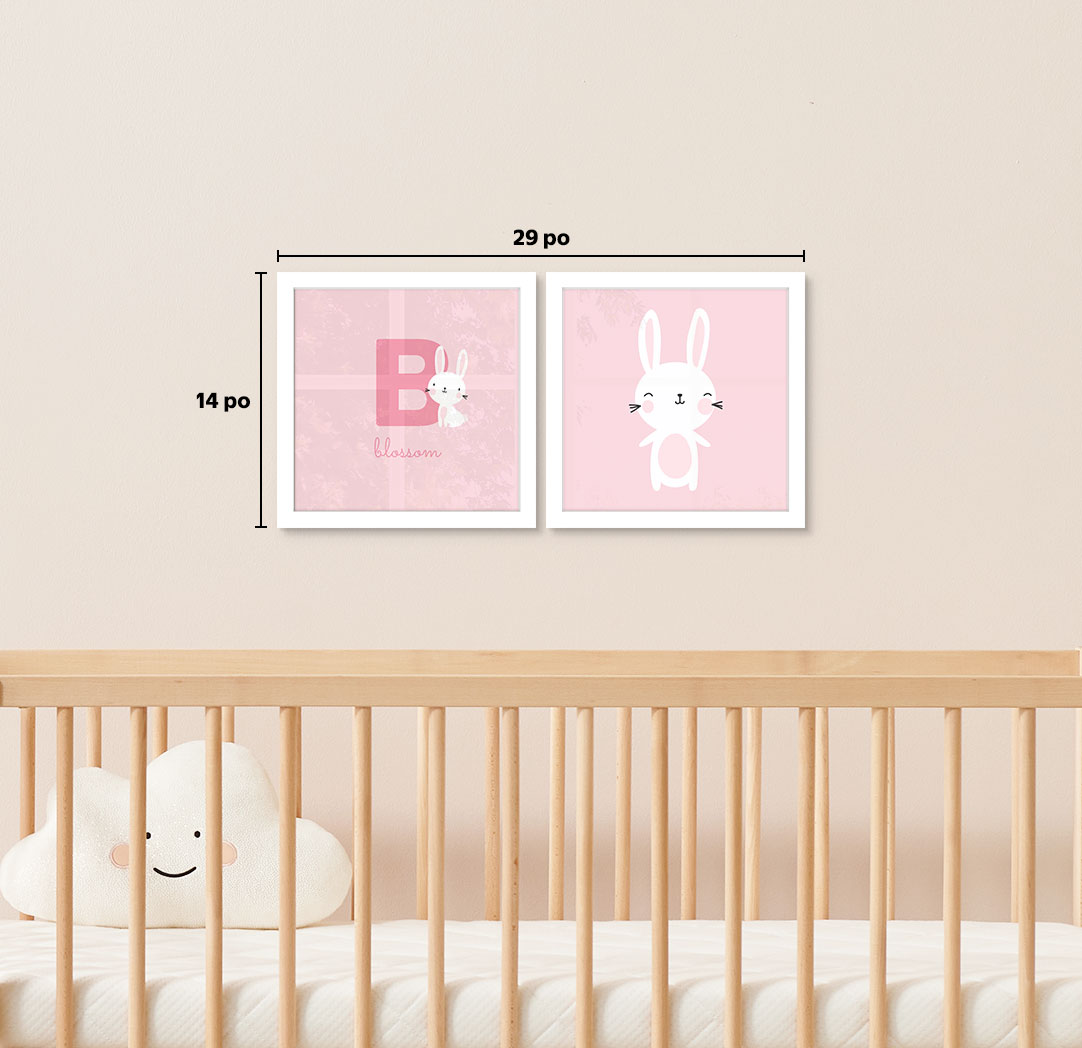 Ensemble de 2 - thématique de 8 x 8 po, cadres blancs