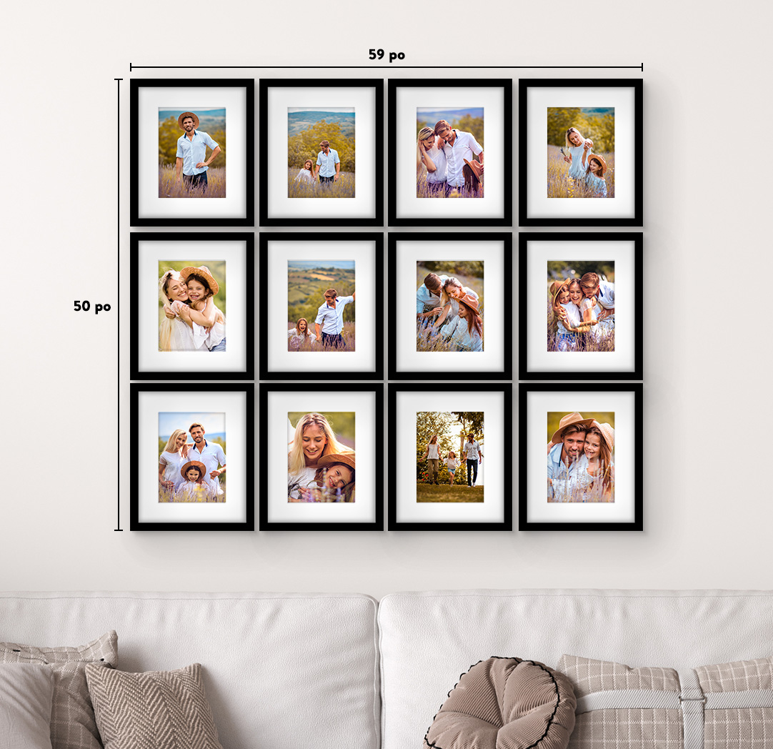 8 x 10 po noir - Ensemble de 12