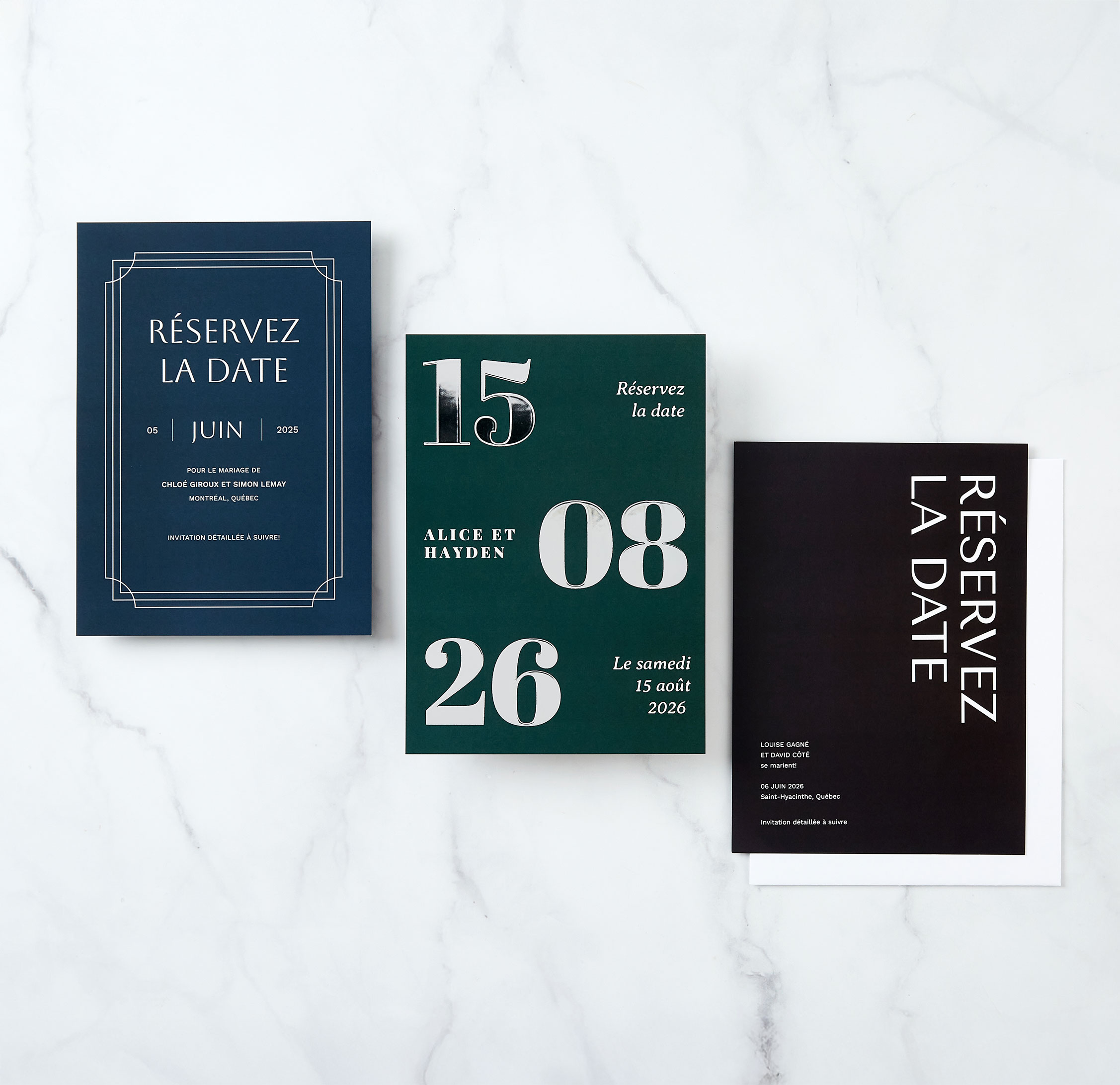 Réservez la date de 5 x 7 po