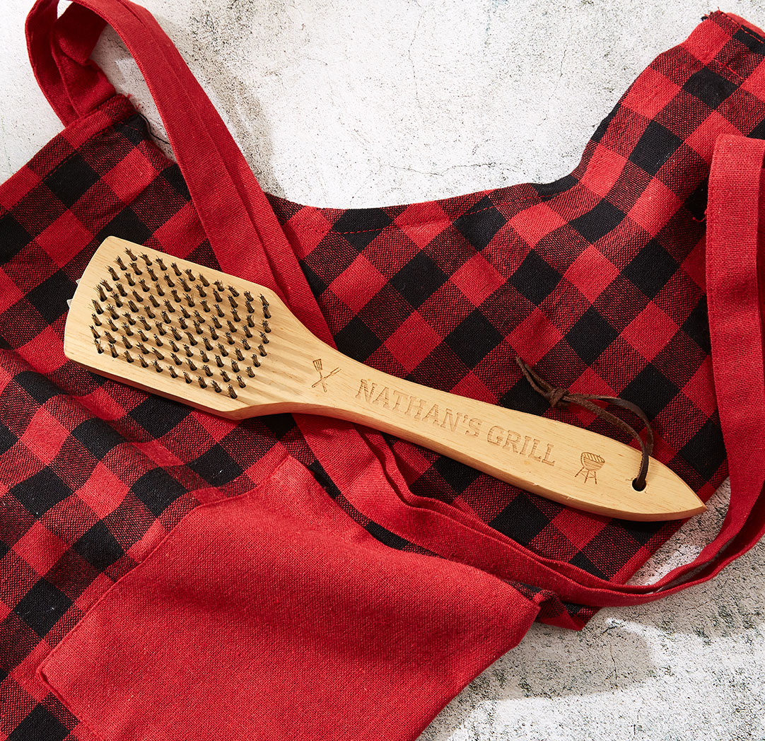 Personalized Wood Grill Brush