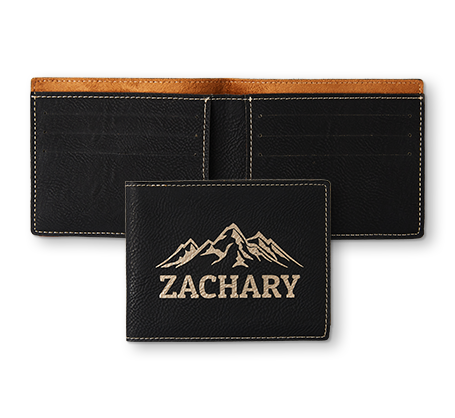Personalized Black Leather Wallet