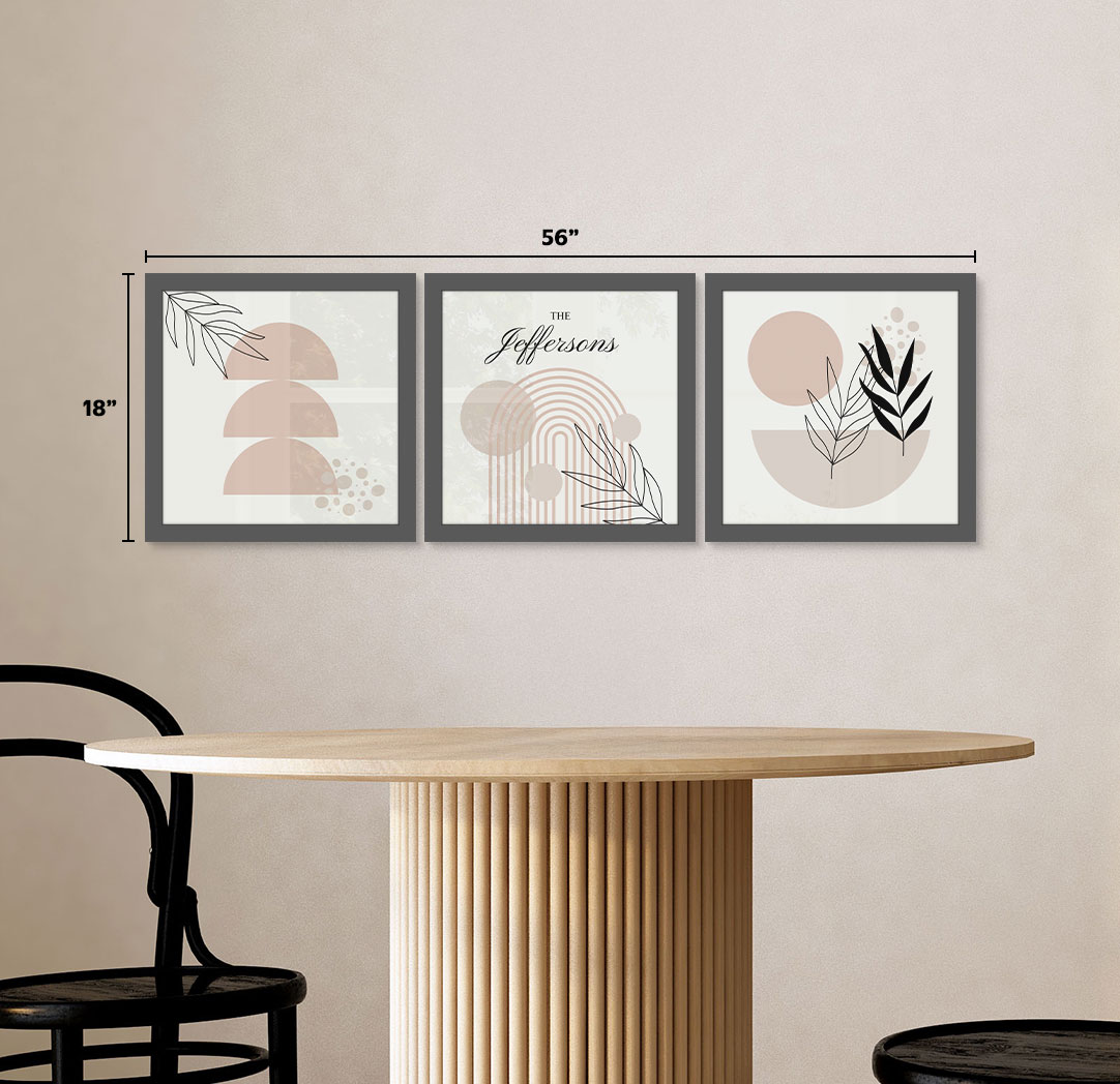 Set of 3 - Themed 12x12 Grey Frames