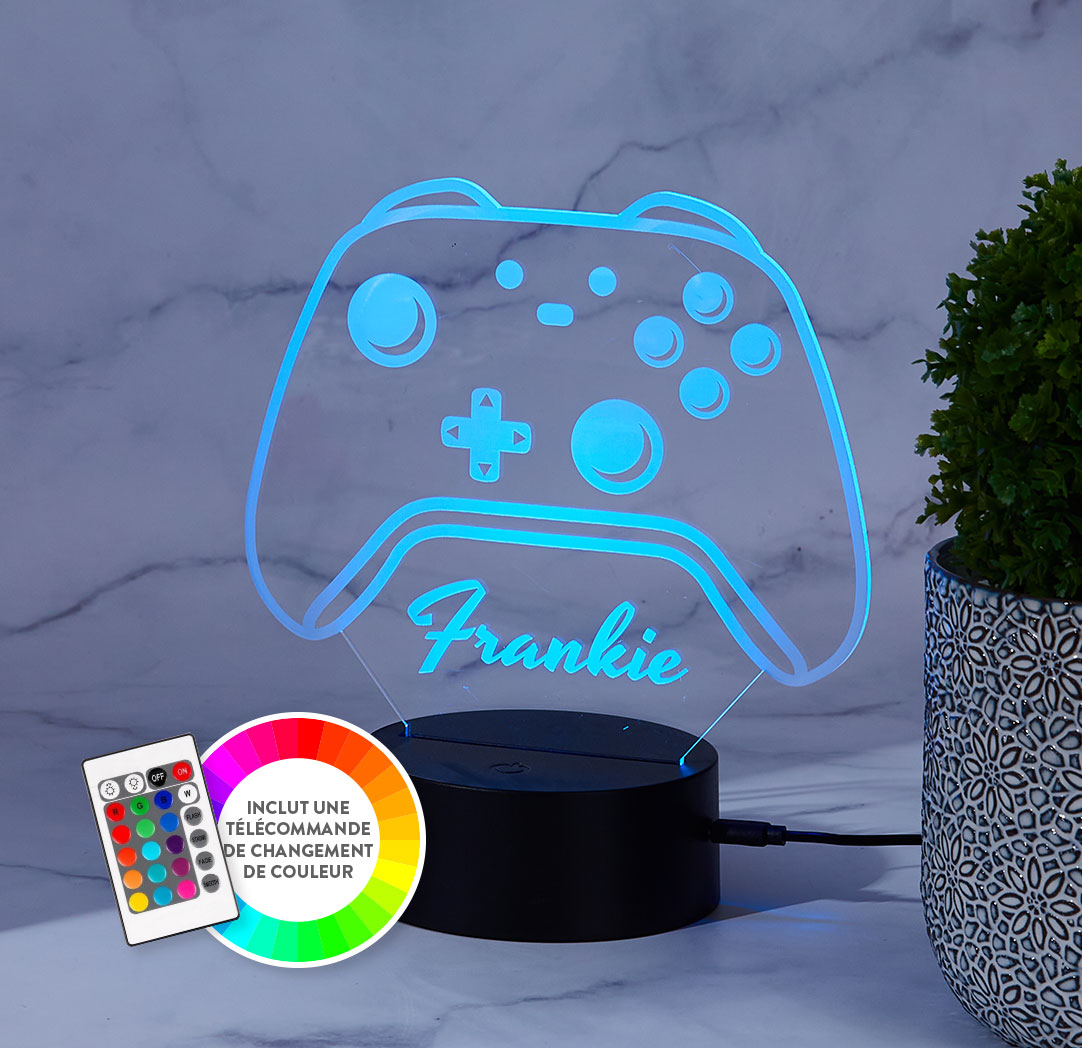 Panneau à DEL personnalisé noir - Manette de jeu