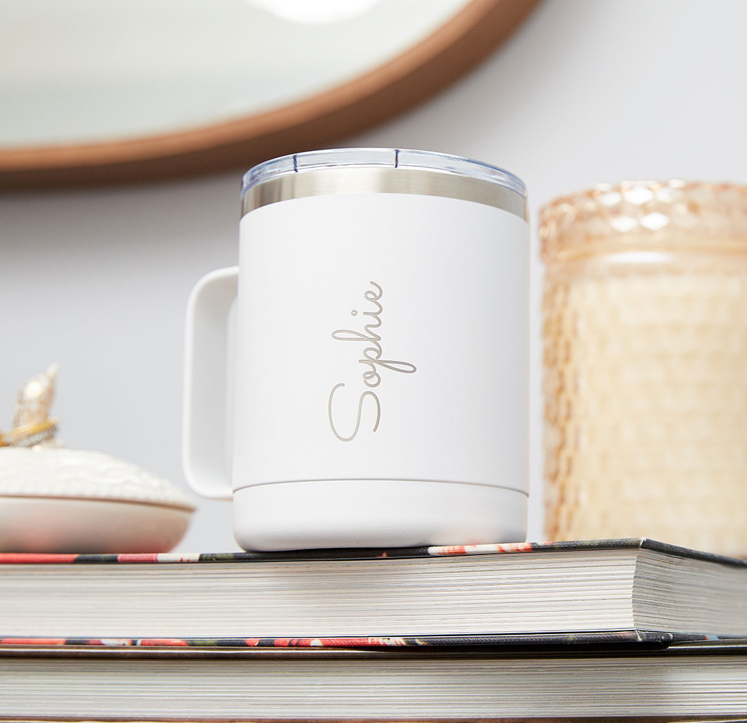 300ml White Personalized Travel Mug