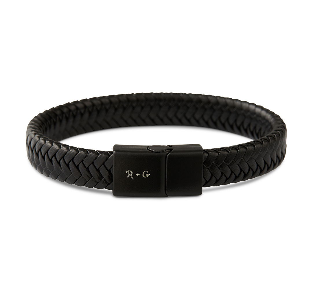 Black Braided Leather Bracelet