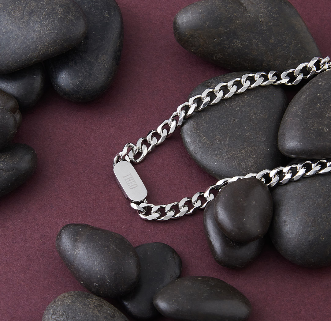 Curb Chain Necklace - Silver Colour