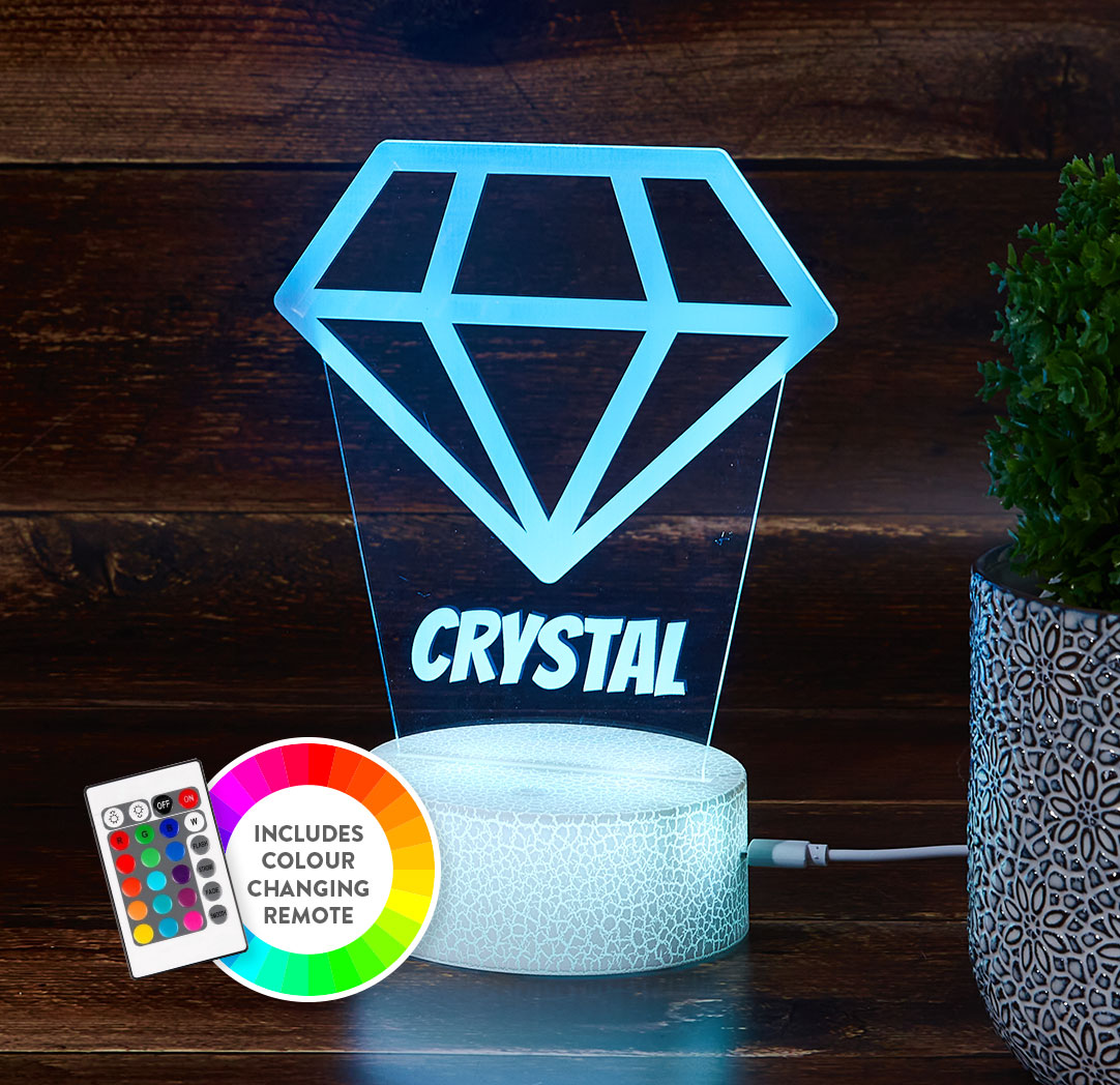 Personalized Cracked White LED Sign - Crystal