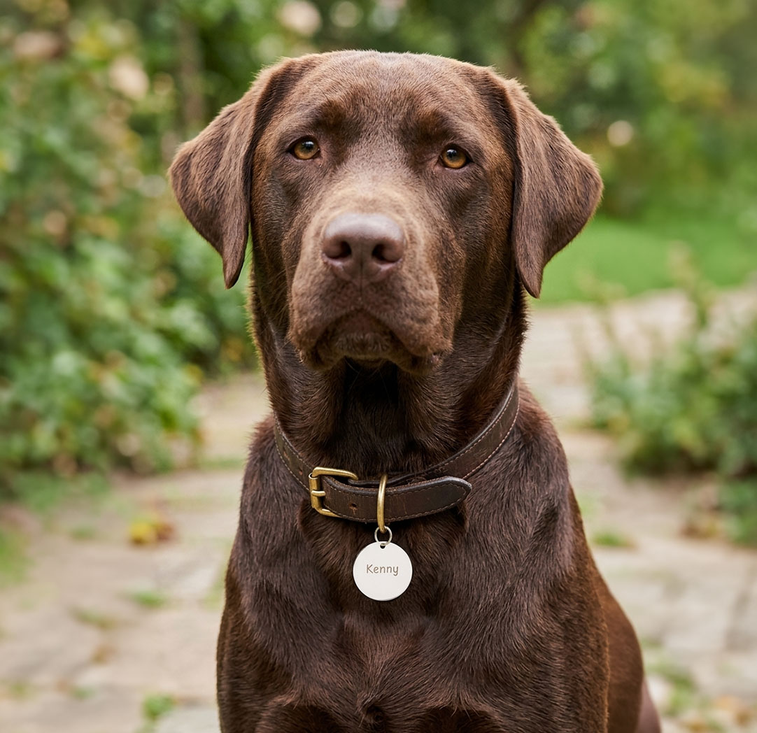Round Stainless Steel Pet Tag - Silver Colour