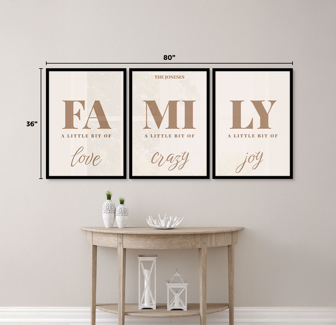 Set of 3 - Themed 20x30 Black Frames