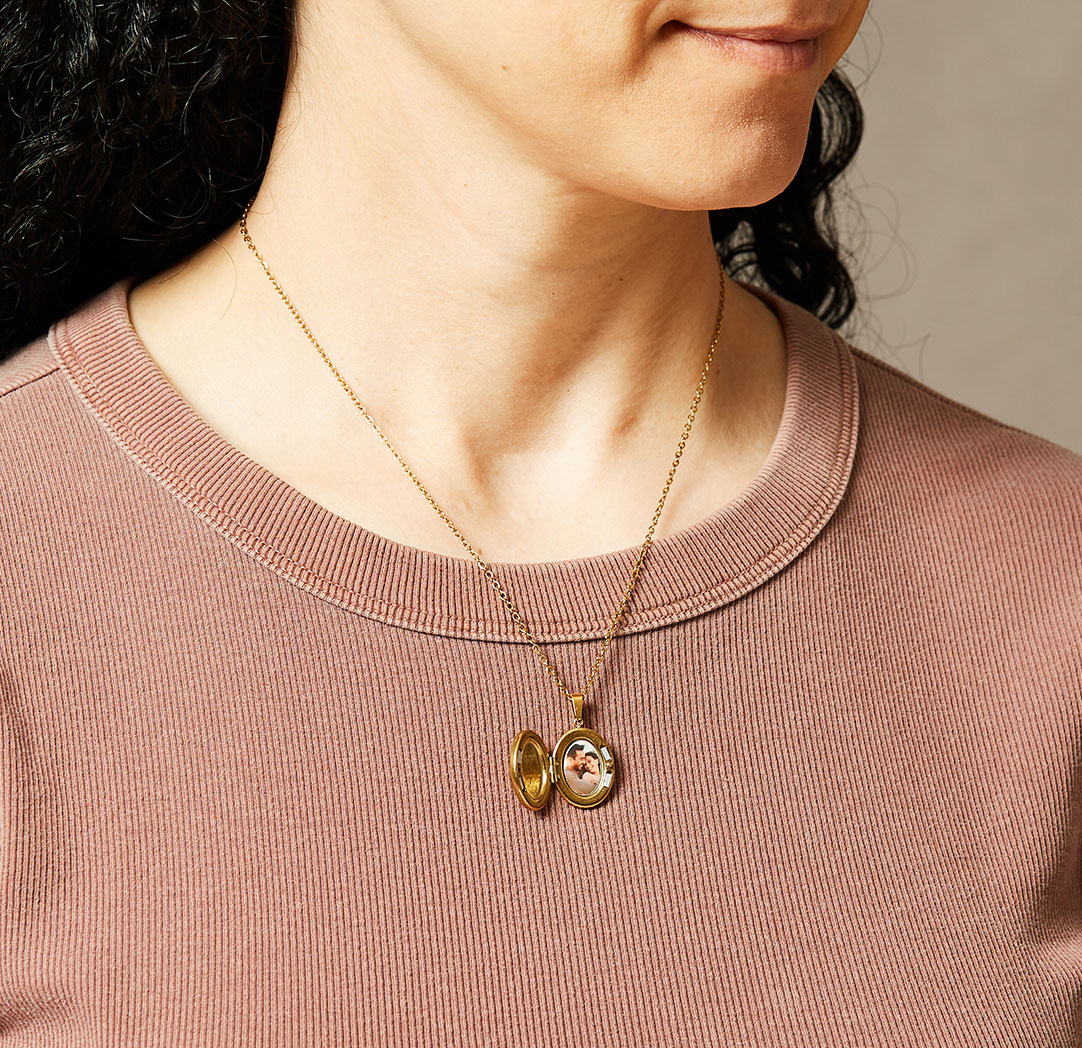 Celestial Photo Locket Necklace - Gold Colour