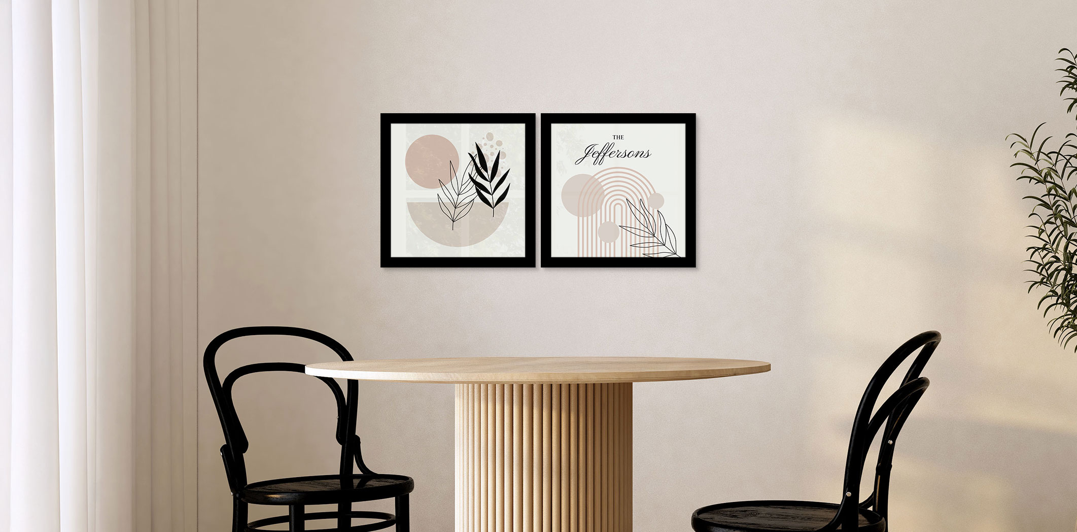 Set of 2 - Themed 12x12 Black Frames