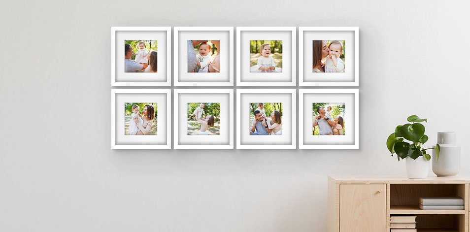 8 x 8 po blanc - Ensemble de 8