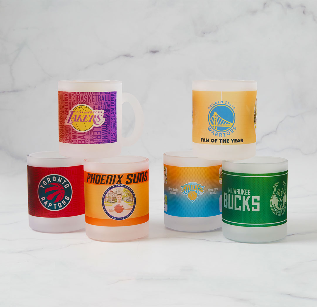 Tasse de 10 oz NBA en verre givré