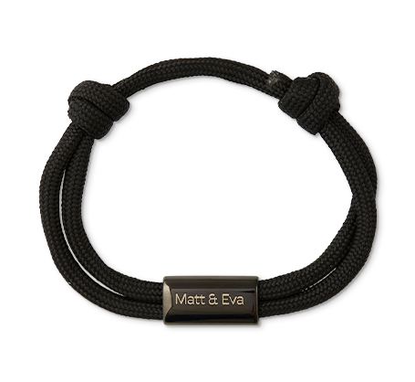 Adjustable Rope Bracelet - Black & Black Colour