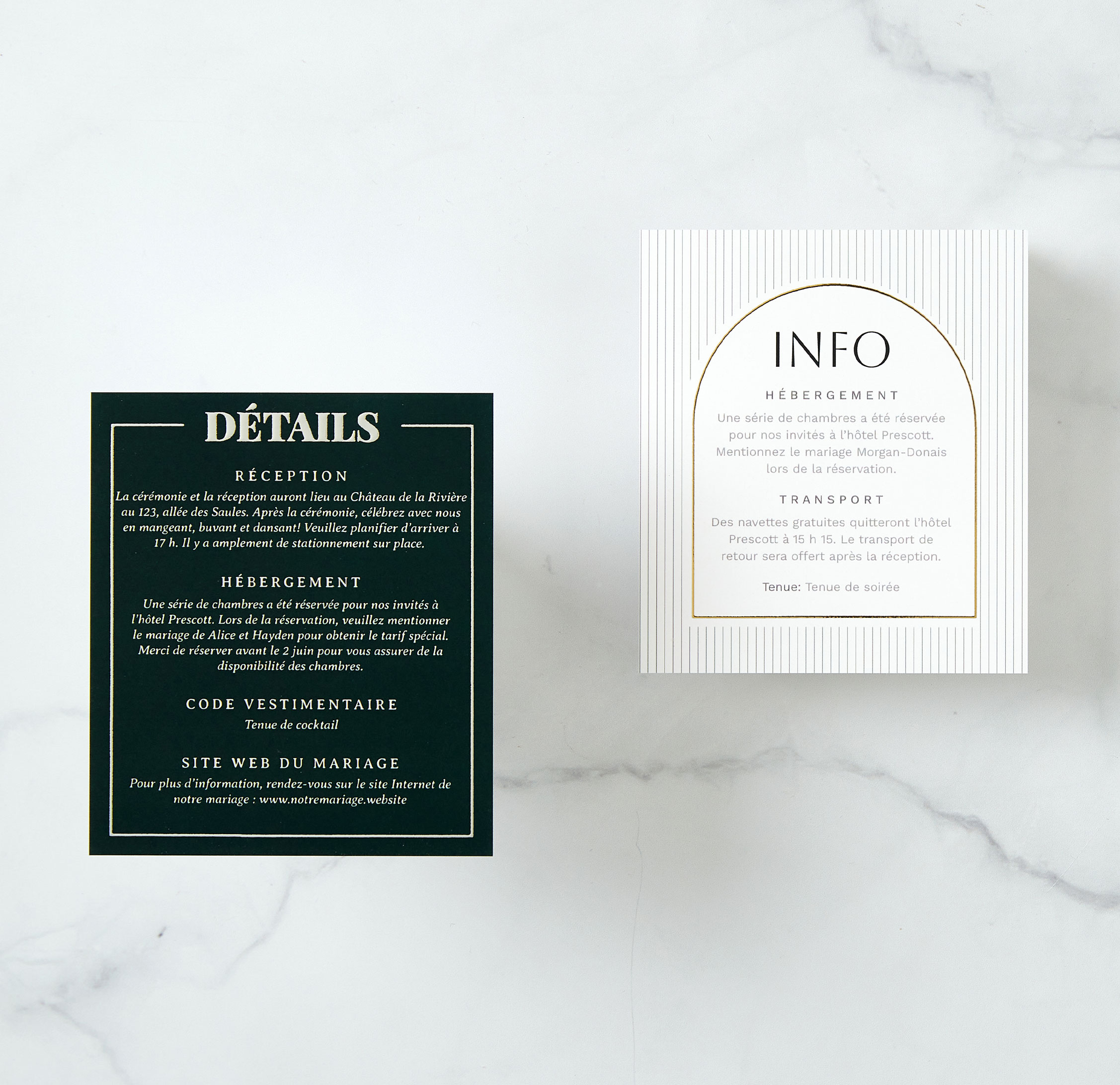 Carte d’informations détaillées de 3,5 x 4 po