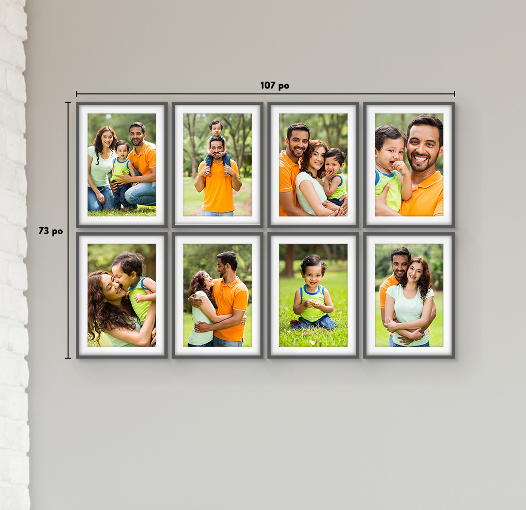 20 x 30 po gris - Ensemble de 8