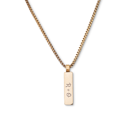 Collier à chaîne cubique avec pendentif en forme de barre - couleur or