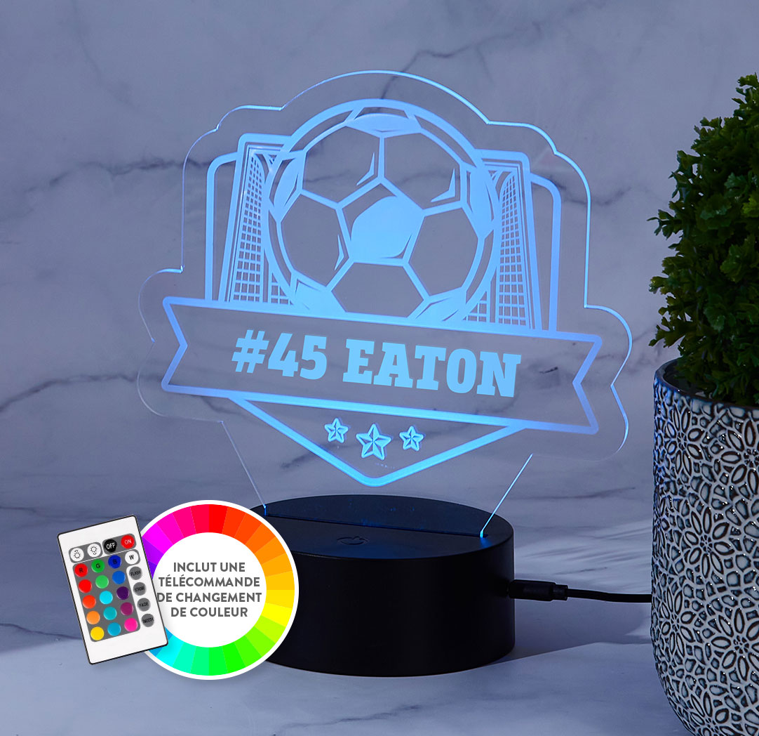 Panneau à DEL personnalisé noir - Soccer