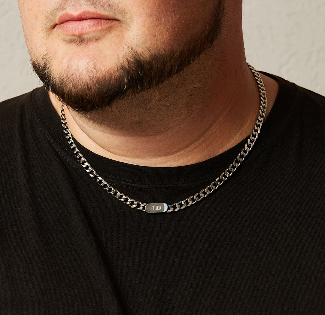 Collier de chaîne à gros maillons - couleur argent