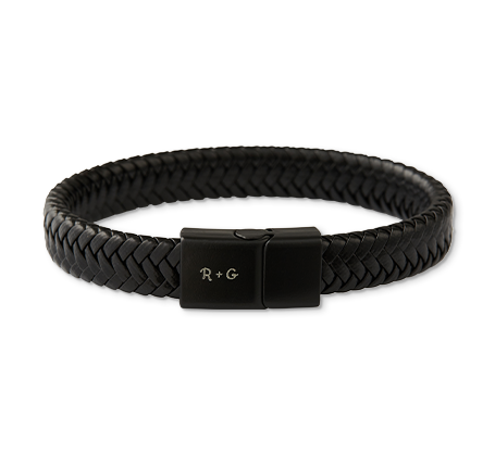 Black Braided Leather Bracelet