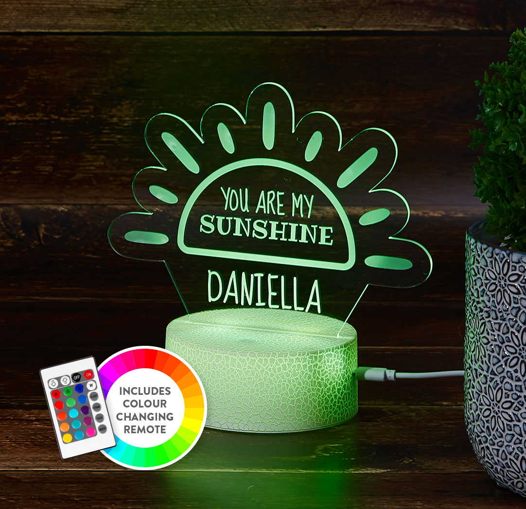 Personalized Cracked White LED Sign - Sunshine