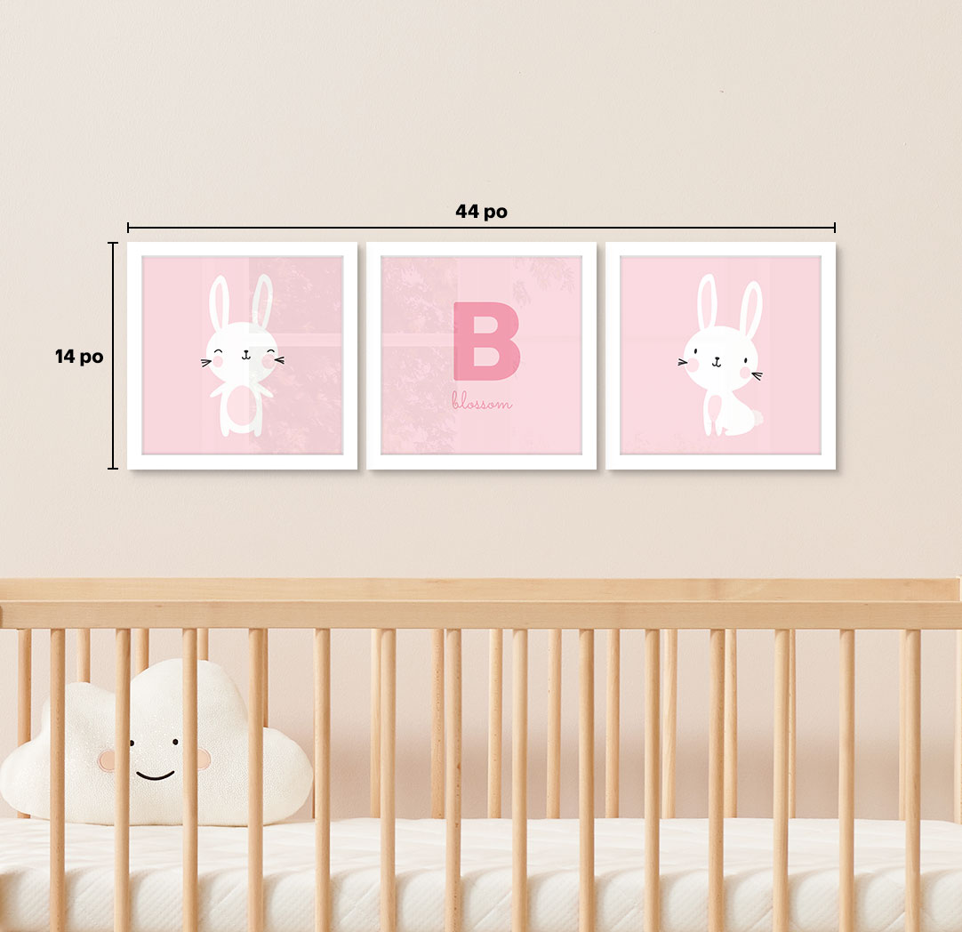 Ensemble de 3 - thématique de 8 x 8 po, cadres blancs