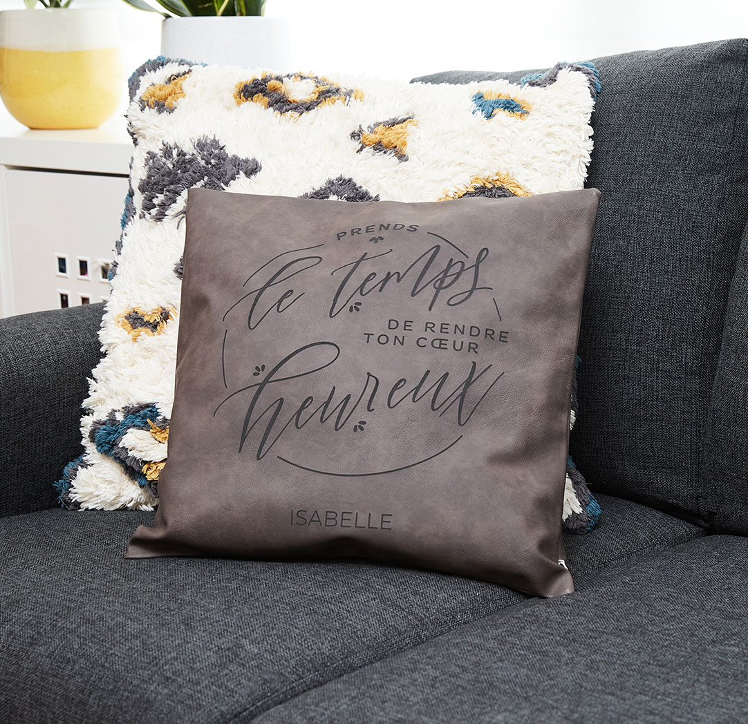 Housse de coussin de 15 x 15 po brune