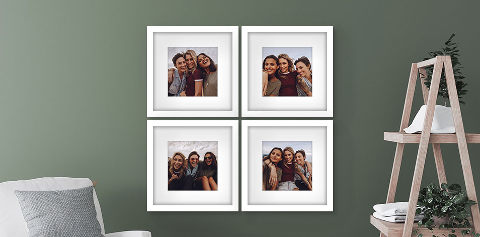 12 x 12 po blanc - Ensemble de 4