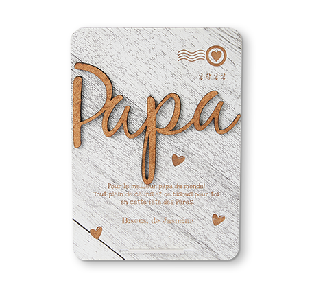 Carte décorative Papa - Bois