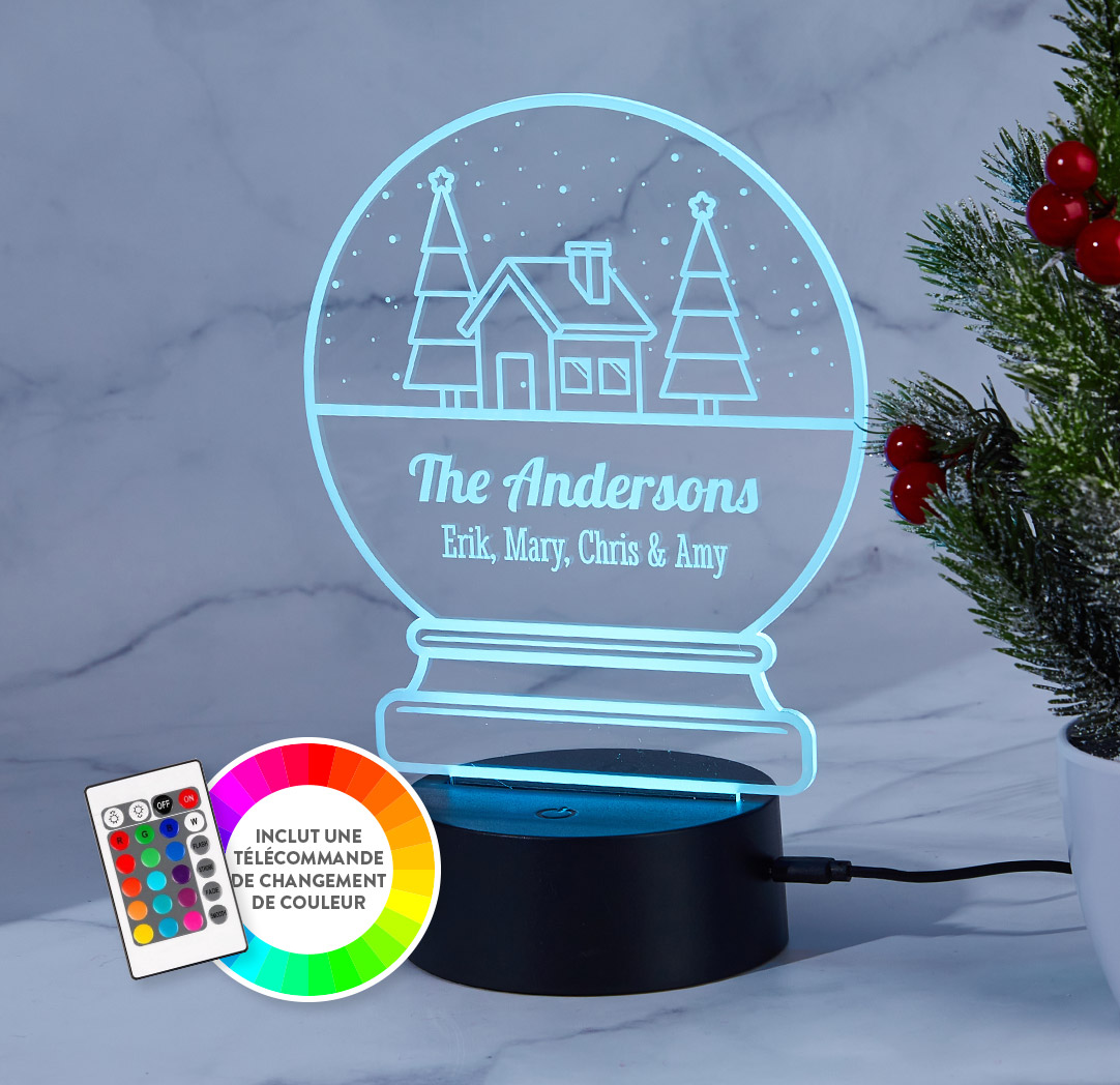 Panneau à DEL personnalisé noir - Boule à neige