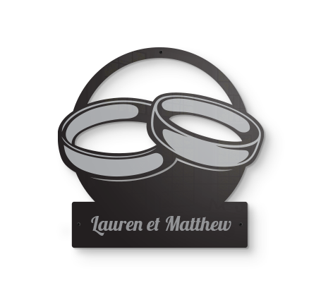 Panneau anneaux de mariage