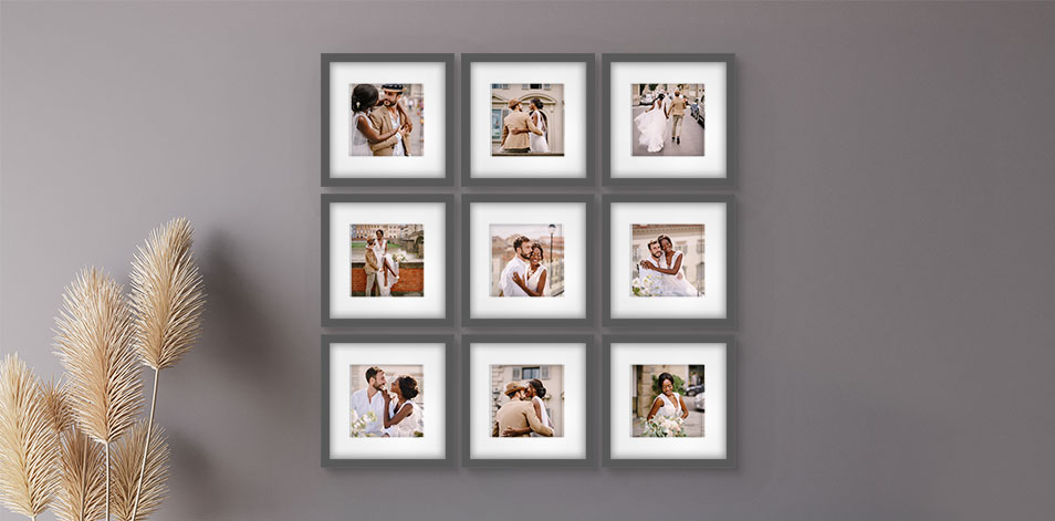 12x12 Grey - Set of 9