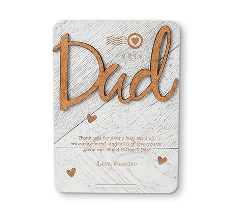 Carte décorative Dad - Bois