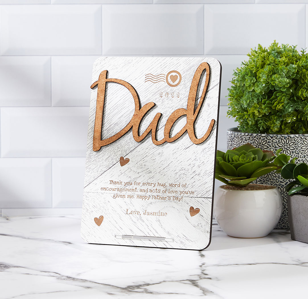 Carte décorative Dad - Bois