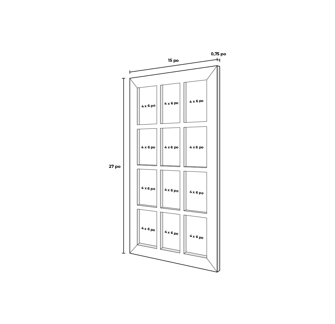 Cadre blanc rustique 4 x 6 po (12)