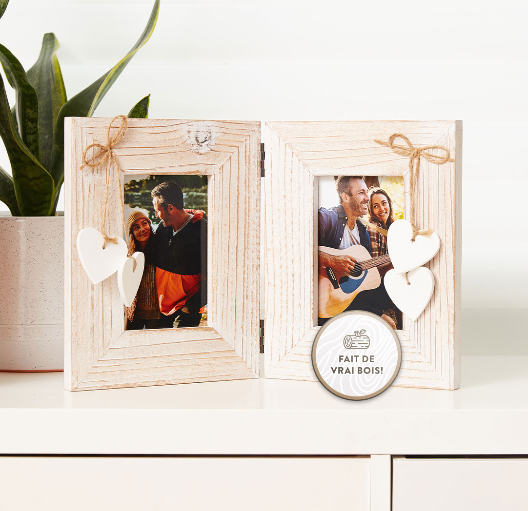 Cadre à coeurs suspendus 4 x 6 po (2)