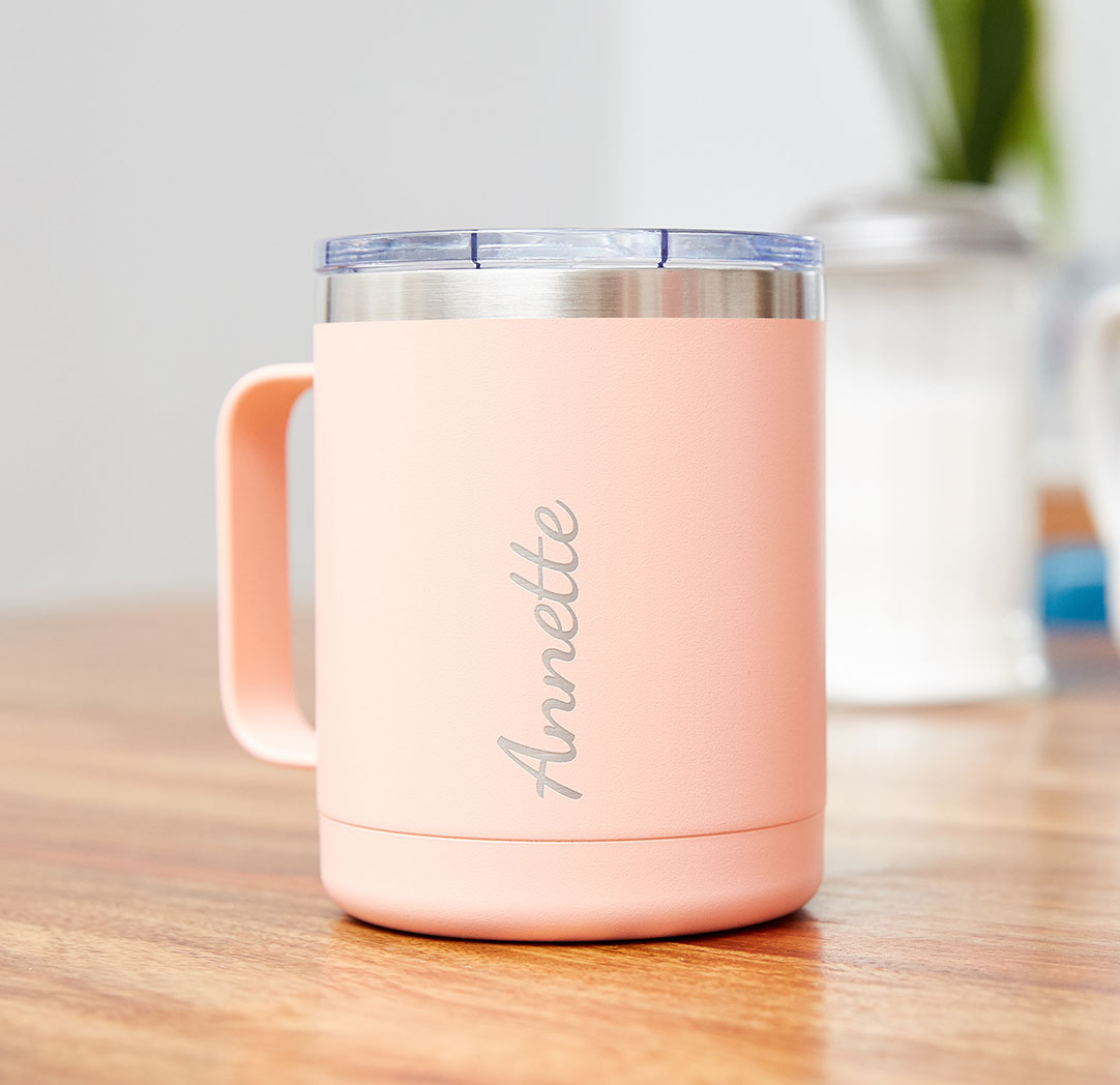 Tasse de voyage personnalisée pêche 300 ml