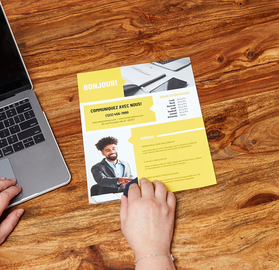 Circulaire de 8,5 x 11 po à impression d'un seul côté